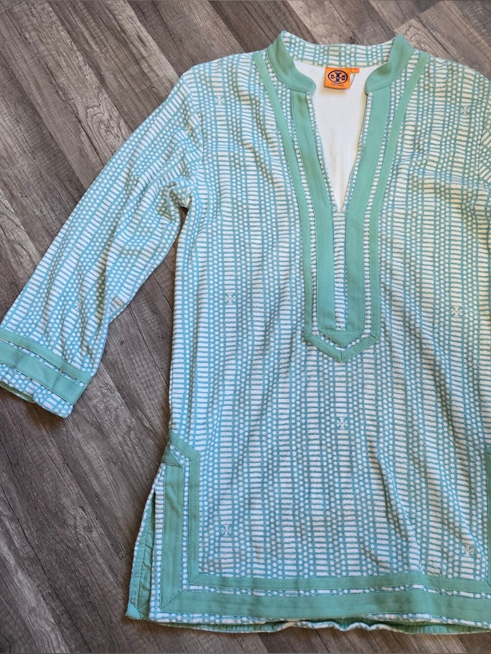 Tory Burch Mint Green Dopamine Tunic Top Luxury Designer Dress Y2K Resortwear - Picture 13 of 13